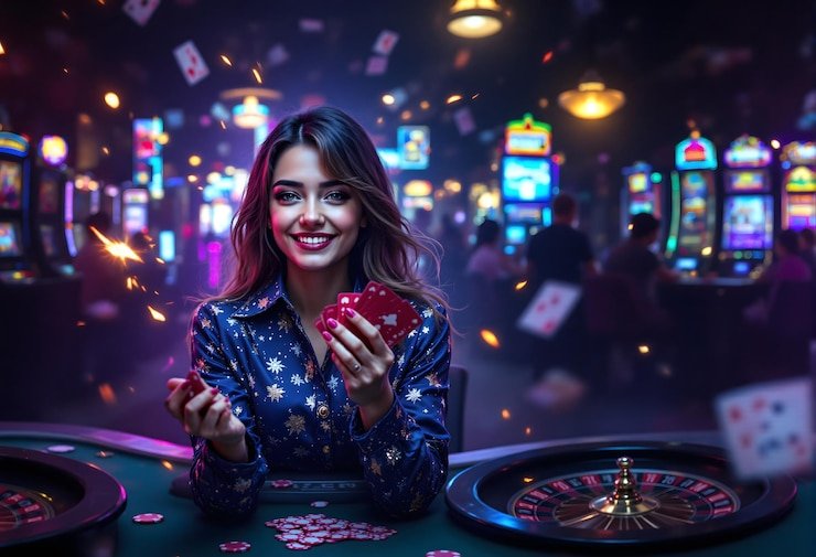 Meja Casino Hold'em dengan dealer langsung di studio bidadari22